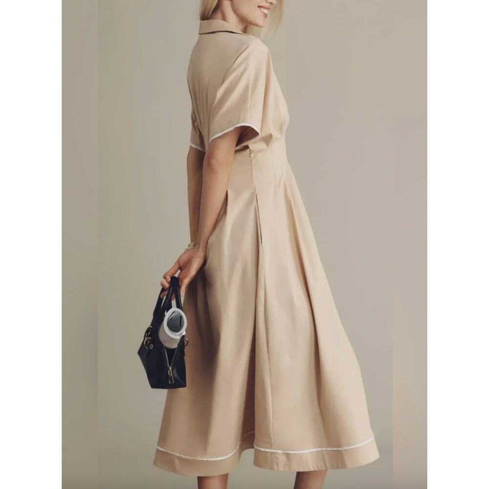 EUC Anthropologie Exquise The Tobie Button-Front Pleated Shirt Dress Plus Size - Picture 4 of 11